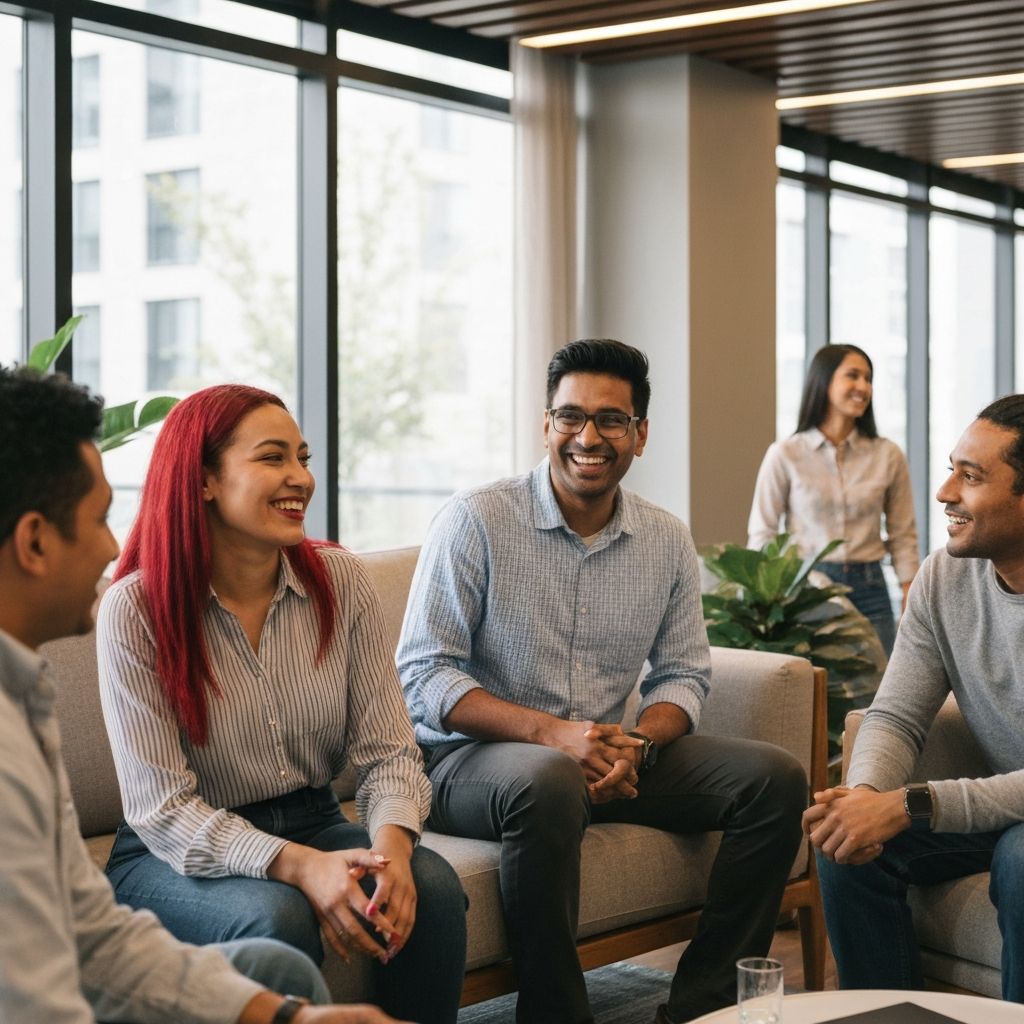 Residentes felices de condominio